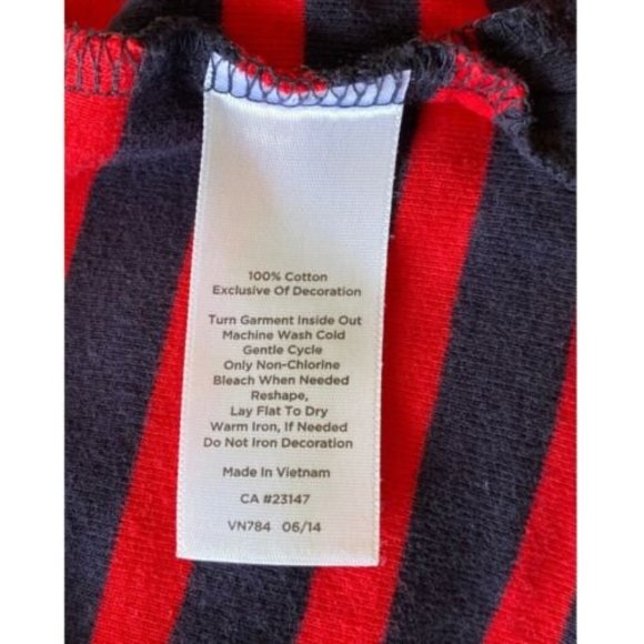 Talbots Women’s Red and Blue Striped Snowflake Bling Top Size Medium - Picture 5 of 8